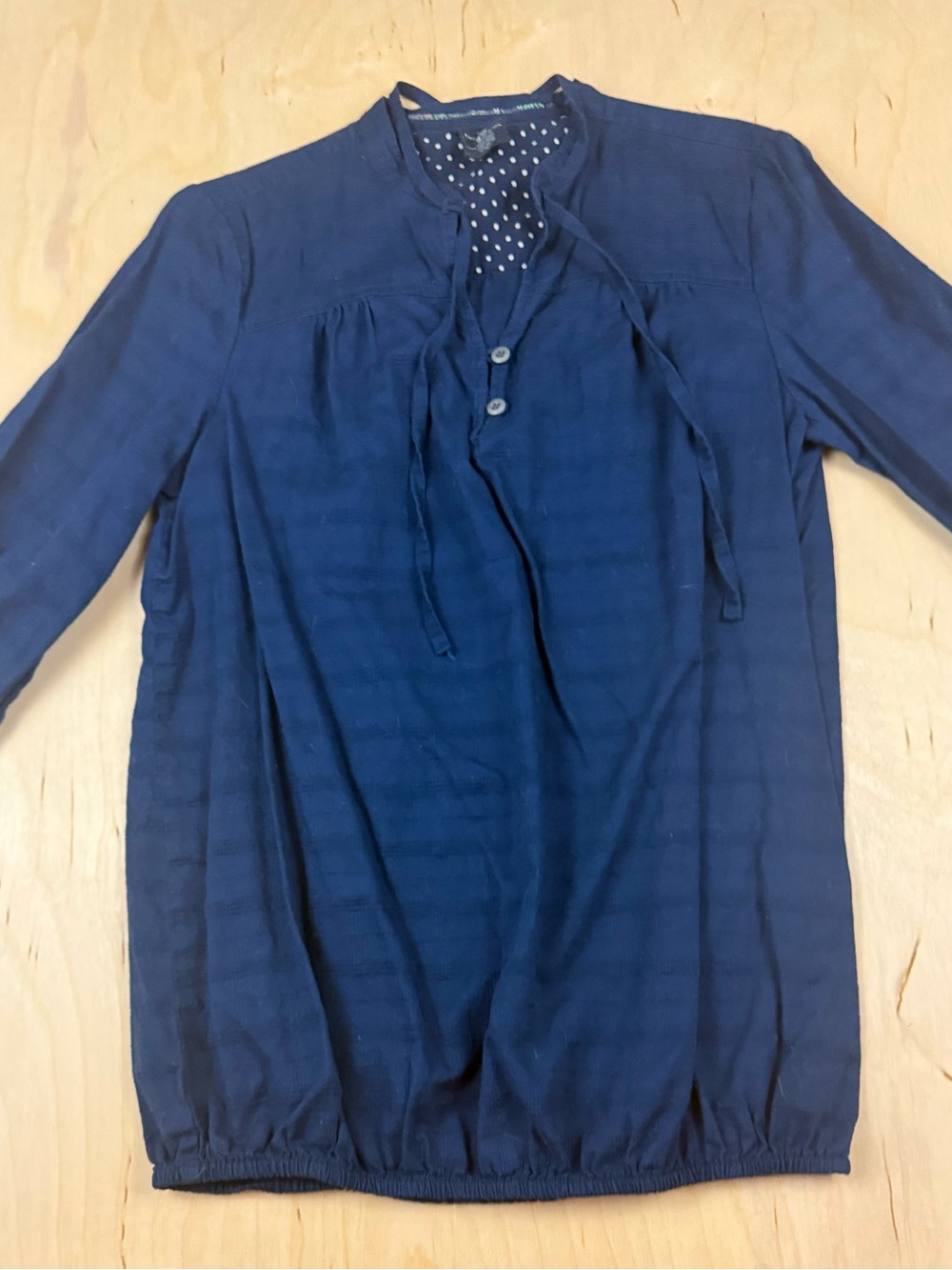 Faded Glory Navy Blue Long-Sleeve Henley Top
